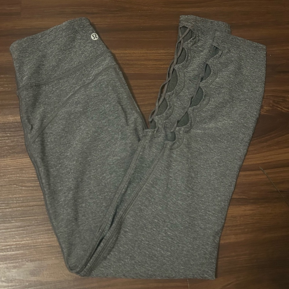 lululemon athletica Women's Gray Leggings with Cutout Design